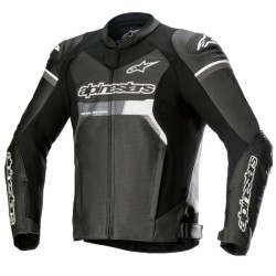 GP Force Airflow Leather Jacket Noir Blanc