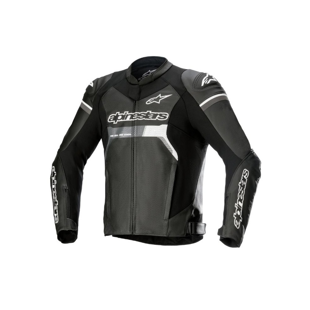 GP Force Airflow Leather Jacket Noir Blanc