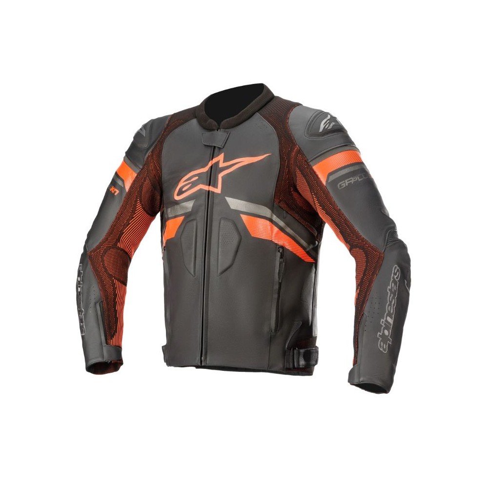 GP Plus R V3 Rideknit Lederjacke Schwarz Rot